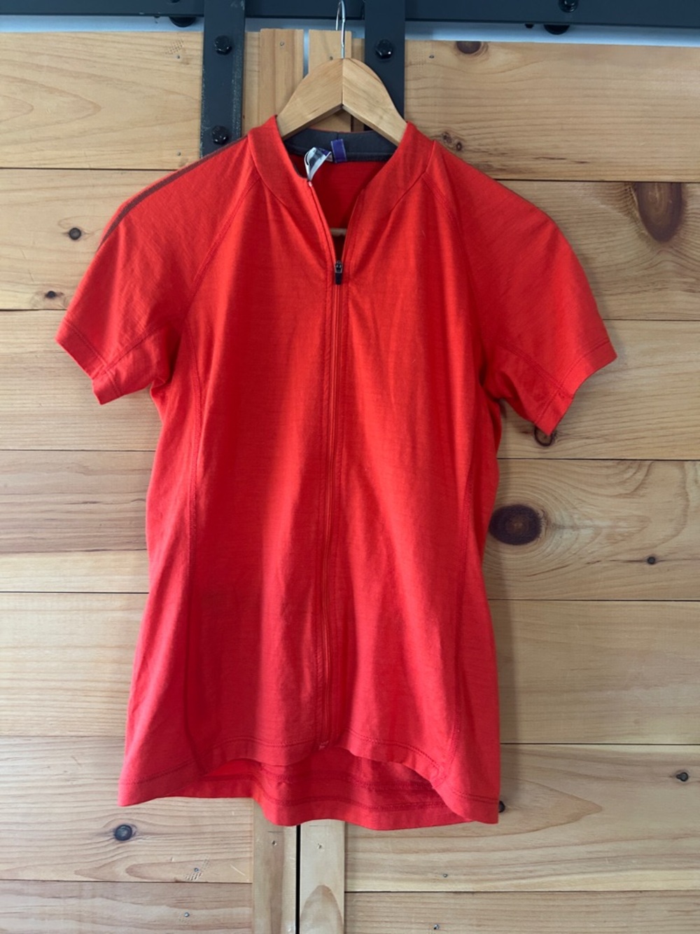 Ibex 100% Merino Wool Red Zip-Front Cycling Jersey